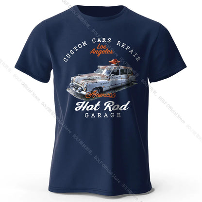 Custom Car Club Patch Printed Unisex Men Women T-Shirt Tees Tops 100% Cotton Embossed Logo Graphic Gearhead Outfit