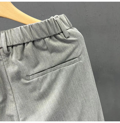 Men's Clothing Summer Fashion Business Casual All Match Suit Pants Formal Strecth Solid Straight Slim Trousers Pantalones Hombre