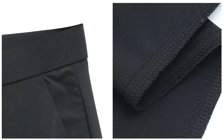 Elastic Men's Suit Pants Thin Straight Leg Pants Wrinkle Resistant Non-ironing Streetwear Men's Pants Business