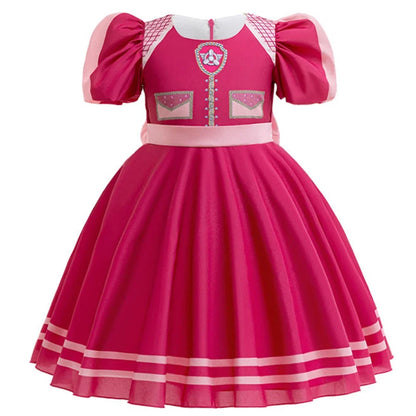 Cartoon Dog Printed Cosplay Costume Girls Dress Skye Princess Birthday Party Performance Dresses Girl Carnival Halloween Clothe
