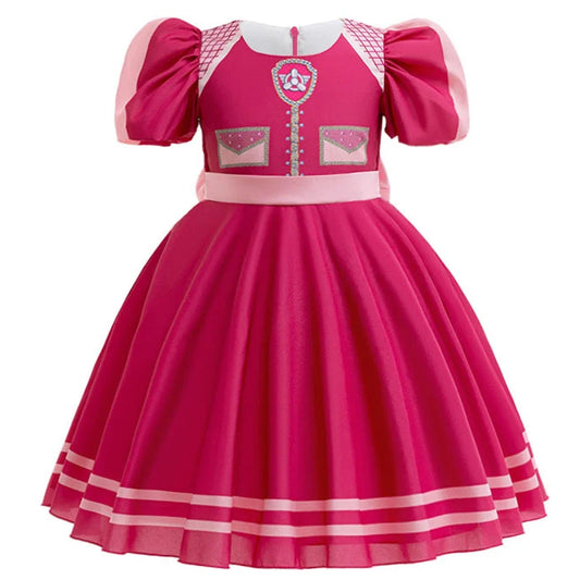 Cartoon Dog Printed Cosplay Costume Girls Dress Skye Princess Birthday Party Performance Dresses Girl Carnival Halloween Clothe