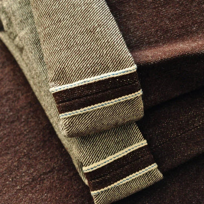 Men Jeans Brown Jeans Men Jeans Trousers  Selvedge Denim Jeans for Men Taper Fit Mens Jeans vintage 13.8 Oz