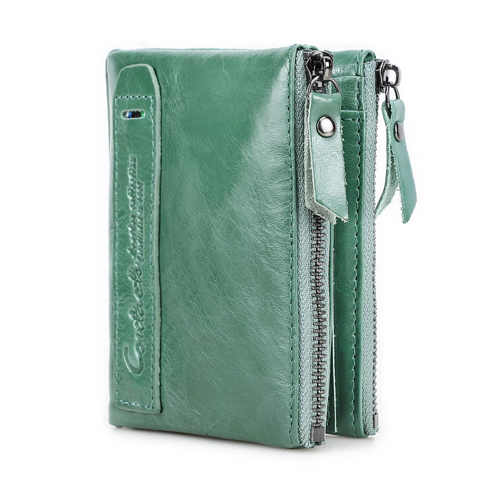 Fashion Genuine Leather Women Wallet Bifold Card Holder Coin Purse Small Women's Purse Money Clip Men Pocket Wallets