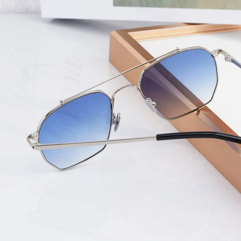 Designer Women's Sunglasses Bowie Big Square Alloy Fashion Street High Quality Luxury Design Classical Ultralight UV400 Glasses