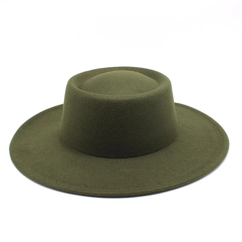 Fedora Hats Men Women 8.5CM Wide Brim Wool Felt Jazz Hats 2023 British style Dress Formal Panama Cap