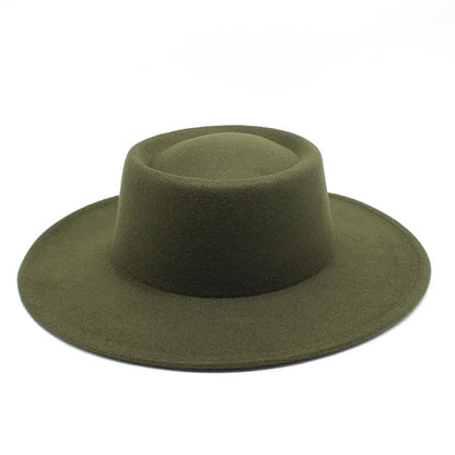 Fedora Hats Men Women 8.5CM Wide Brim Wool Felt Jazz Hats 2023 British style Dress Formal Panama Cap