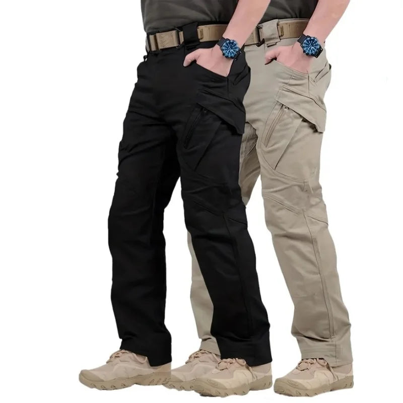 Mens Waterproof Cargo Pants Elastic Multiple Pocket Male Trousers Outdoor Joggers Pant Plus Size Tactical Hiking Pants