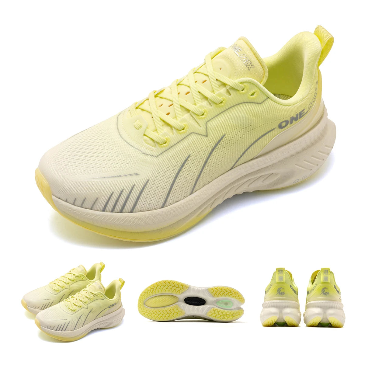 Bumper Elite Men Cushioning Running Shoes Heavy Duty Non-Slip Outdoor Athletic Sneakers Lace-Up Sport Shoes for Marathon