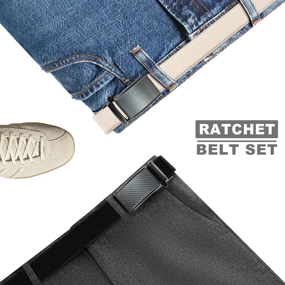 Leather belt men High Quality PU Leather Belts, Automatic Buckle Belt, Adjustable No Hole Belt Jeans Belt for Men