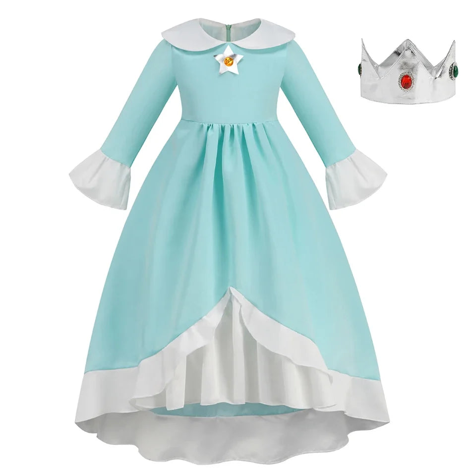 Daisy Girls Princess Dress Cartoon Movie Cosplay Costume Summer Kids Orange Party Outfits 2-10 Years Halloween Fancy Clothes