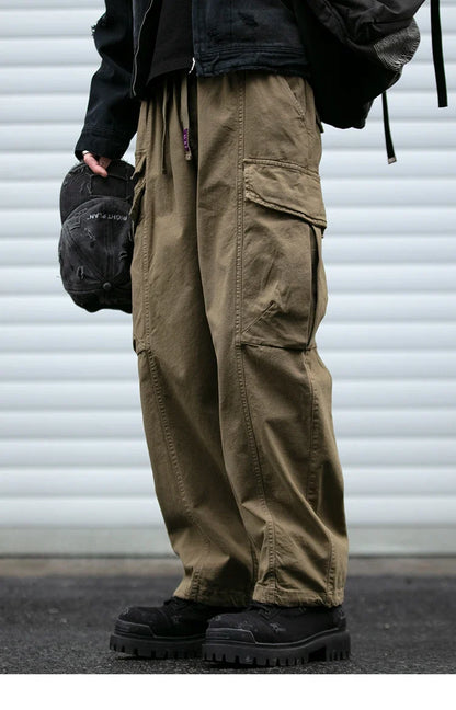 Oversized Cargo Pants For Men Multi Pocket Loose Fit Streetwear Casual American Style Korean Trendy Fashion Straight Leg Pants