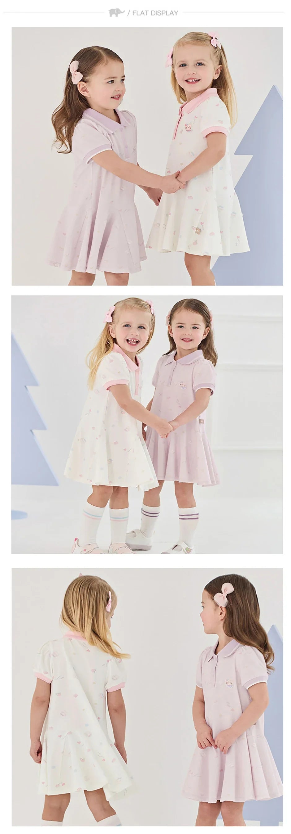 Girls Summer Princess Dress Casual Cute Kids Printed Polo Short Sleeve Dress Formal Party Knitted Clothes DB2262445