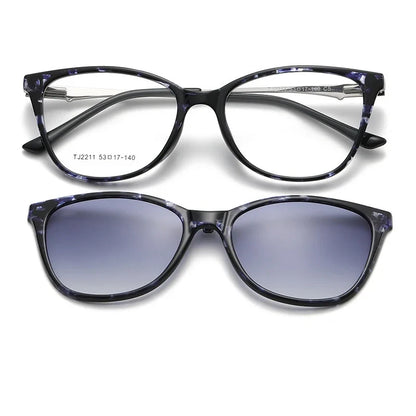 New Women's Cat Eye Polarized Sunglasses with Magnetic Clip Customizable Myopia Prescription Lens Reading Glasses