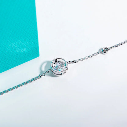 2ct (7x7mm) Four-Leaf Clover Cut Moissanite Bezel Bracelet 925 Sterling Silver 16+2cm Bracelets for Women Jewelry Gift