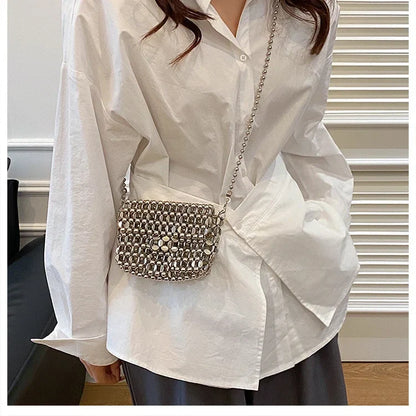 PU Sense of Luxury Solid Color Evening Bags Hollow Out Temperament 2025 Hot Sale Ladies Bags Versatile Fashion Shoulder Bags