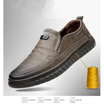 Retro Penny Loafer Genuine Cow Leather Classic Shoes Sewing Comfortable Men Casual Slip-on Club Party Shoe Spring Summer