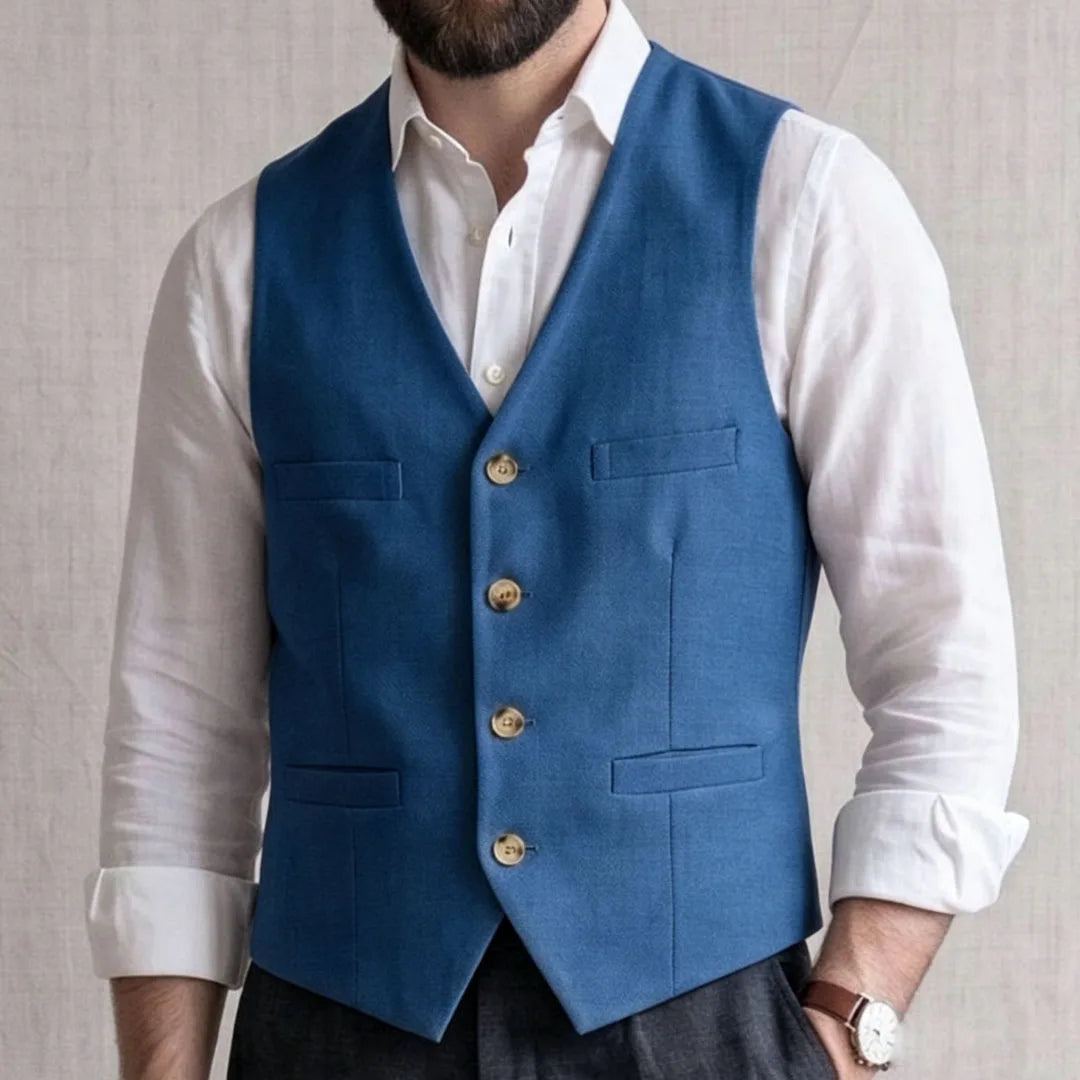 Men Vest Gray Solid Single Button V Neck Waistcoat For Wedding Banquet Business Party Office Work Casual Daily Men Suit Vest