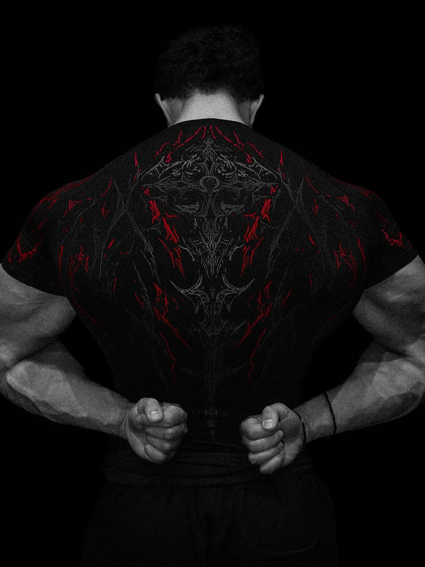 Dark Dragon Slayer Men's 2026 Summer New Fitness Clothes Speed Drying Running Printed Compression Clothes Sports T-shirt