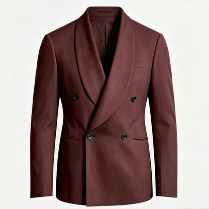 Luxury Men's Summer Blazer Shawl Lapel Slim Fit Double Breasted Suit Jacket Business Casual Wedding Groom Tuxedo Formal Party