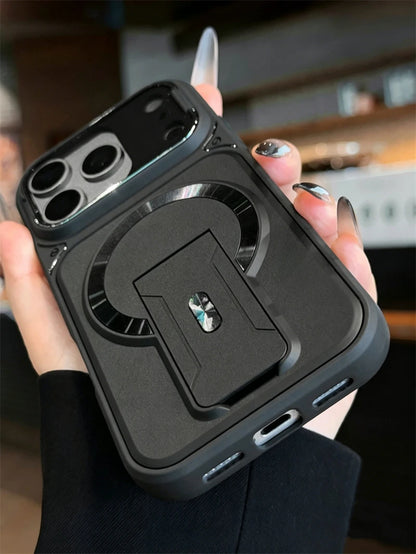 Fold Stand Magnetic Armor Case for iPhone 17 Air 16 15 14 Plus 13 12 11 Pro Max For Magsafe Camera Holder Lens Protection Cover