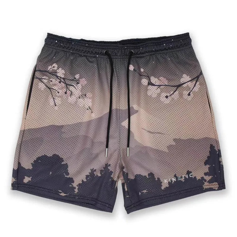 Summer Mens Sports Gym Fitness Running Basketball Short Pants Quick Dry Mesh Trend Jogger Beach Casual Motorcycle Shorts