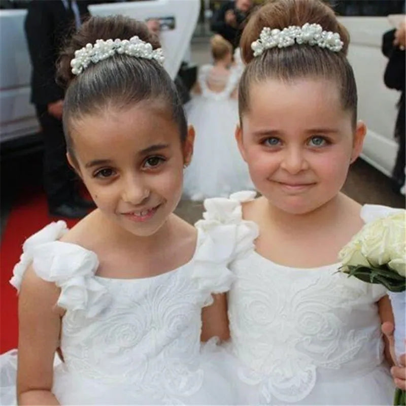 White Ivory First Communion Dress Girls Water-soluble Lace Infant Toddler Pageant Flower Girl Dresses For Weddings And Party