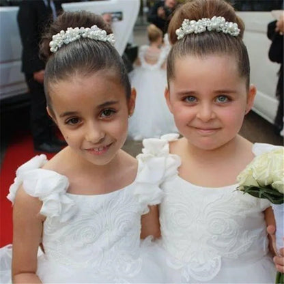 White Ivory First Communion Dress Girls Water-soluble Lace Infant Toddler Pageant Flower Girl Dresses For Weddings And Party