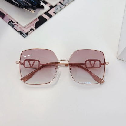 New Fashion Metal Frame Square  Sunglasses for Women Oversized Anti-ultraviolet Polarized Sun Glasses Women's High-end Gafas