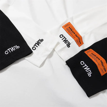 Black White Classic Letters Embroidery T-Shirt Men Women Simple Oversized Best Quality T Shirt Tops Casual Fashion Tees