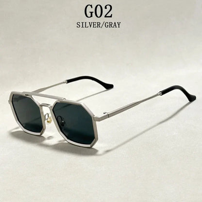 Blue Square Sunglasses For Men Retro Metal Steampunk Sunglasses Women Vintage Fashion Glasses Gafas De Sol Hombre Zonnebril Sun