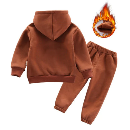 New Autumn Winter Fashion Baby Girls Clothes Children Boys Thicken Hoodies Pants 2Pcs/Set Toddler Sports Costume Kids Tracksuits