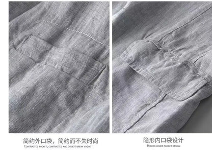 2025 Summer New Men's Linen Casual Suit Coat Solid Color Lightweight Breathable Luxury Cotton Hemp Top 100% Linen Fabric