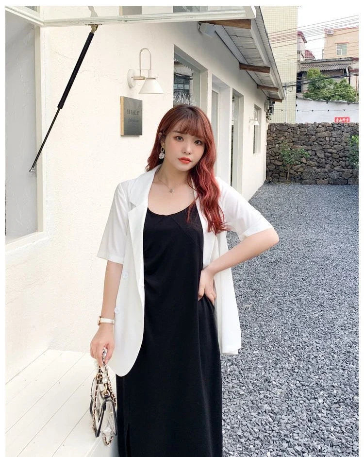 Office Lady Blazers Women Solid Lazy Style Summer Work Wear Casual Mujer Formal Vintage Outwear Clothing Elegant Ulzzang Daily