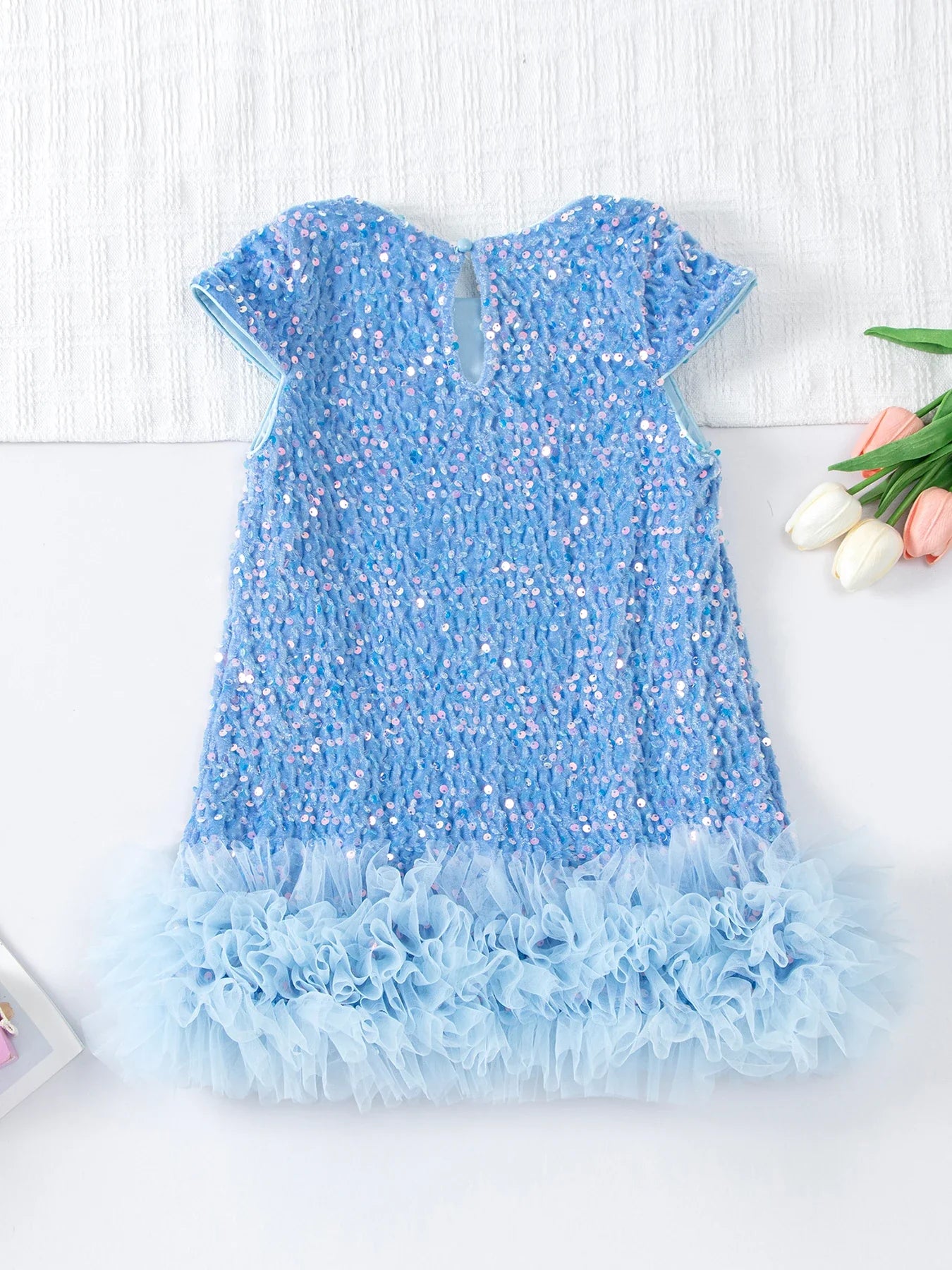 Girls Halloween Sequined Vest Skirt Princess TuTu Dress Children's Birthday Party Christmas Fluffy Dress Mesh Skirt Dresses L465