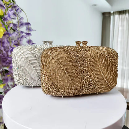 New Rhinestone Clutch Purse Women Elegant Wedding Party Bride Bag Prom Evening Handbag Sparkly Crystal Diamond Birthday Gift