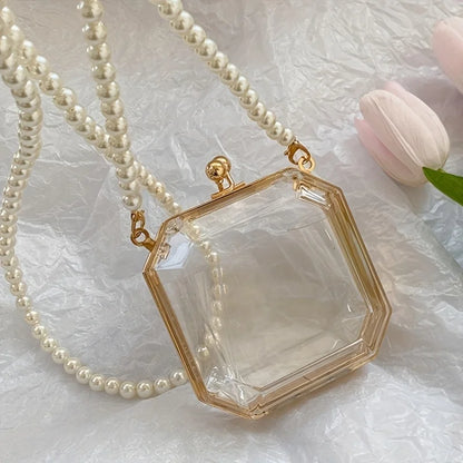 Clear Acrylic Shell Shaped Bag, Trendy Chain Crossbody Bag, Women's Niche Design Novelty Purse