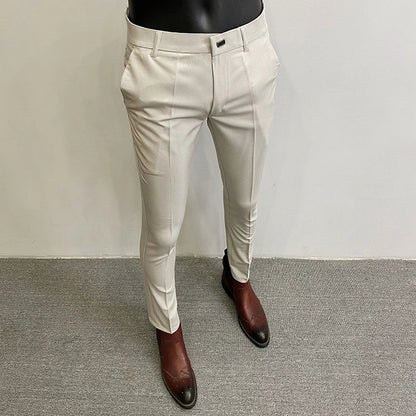 Men Suit Pants Hombre Pantalones 2026 Spring Stretch Slim Formal Trousers for Men Fashion Casual Stripe Dress Pants Men Clothing