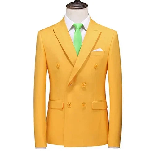 2025 Brand Fashion Men Double Breasted Tuxedo Business Suit/Male Slim Fit  Korean Casual Clothing/Men's Casual Jacket Blazers