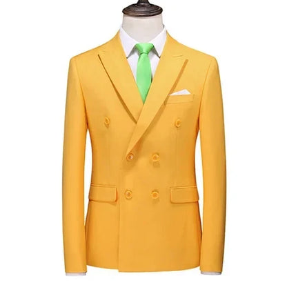 2025 Brand Fashion Men Double Breasted Tuxedo Business Suit/Male Slim Fit  Korean Casual Clothing/Men's Casual Jacket Blazers