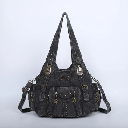 Women's Fashion Shoulder Bag PU Leather Handbag Large Capacity Satchel Vintage Female Shoulder Bag Phone Pouch
