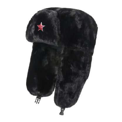 Outdoors Thick Bomber Hat Plush Warm Russian Ushanka Windproof Snow Caps for Women Men