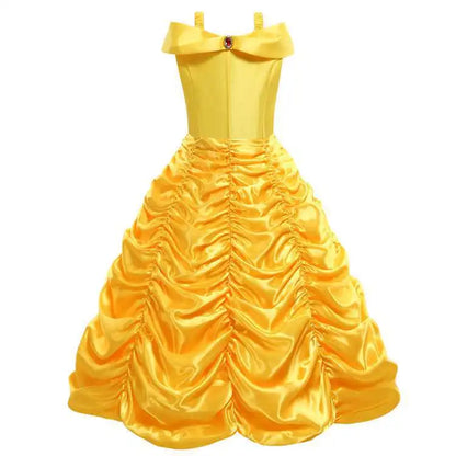 Kids Belle Costume Girls Halloween Princess Cosplay Party Dress Children Birthday Clothes Carnival Luxury Ball Gown