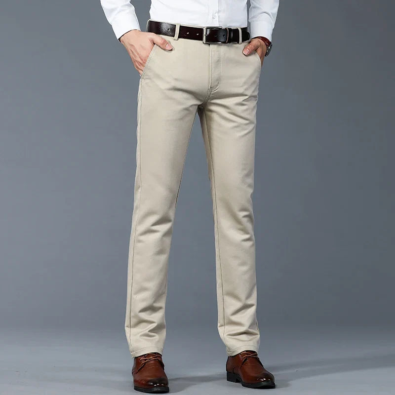 6 Colors Male Autumn Winter Casual Pants Chic Straight Formal Office Luxury Trousers Fashion Elastic Men Business Suit Pants