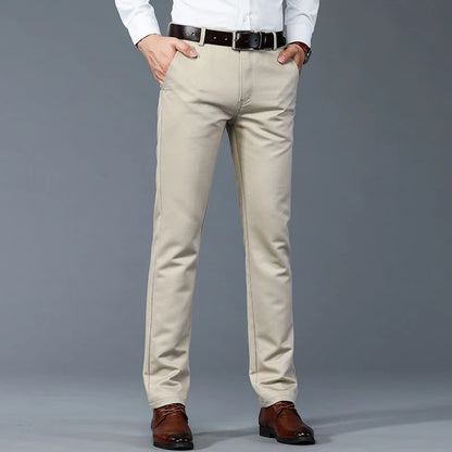 6 Colors Male Autumn Winter Casual Pants Chic Straight Formal Office Luxury Trousers Fashion Elastic Men Business Suit Pants