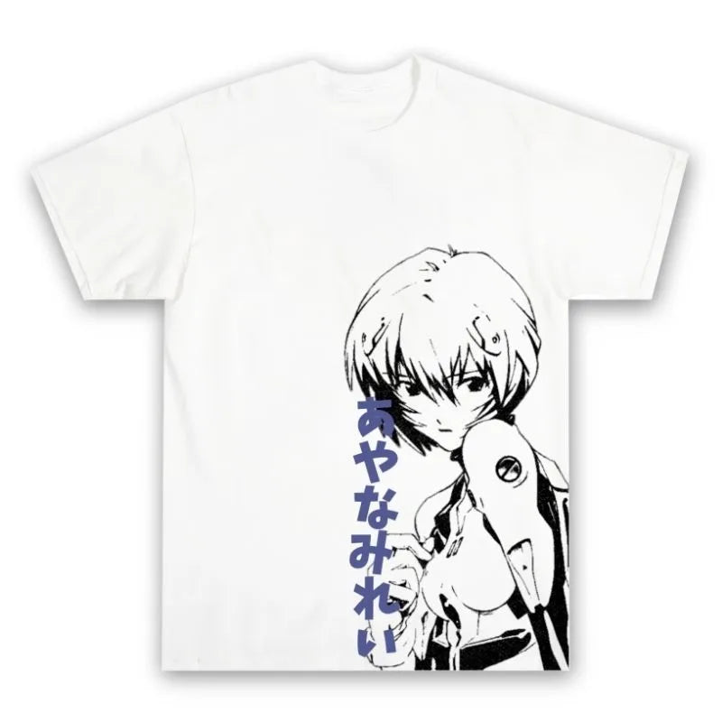 Anime Gospel Four Seasons Retro Pure Cotton Fashion Harajuku T-shirt Suitable for Men and Women Street Wear