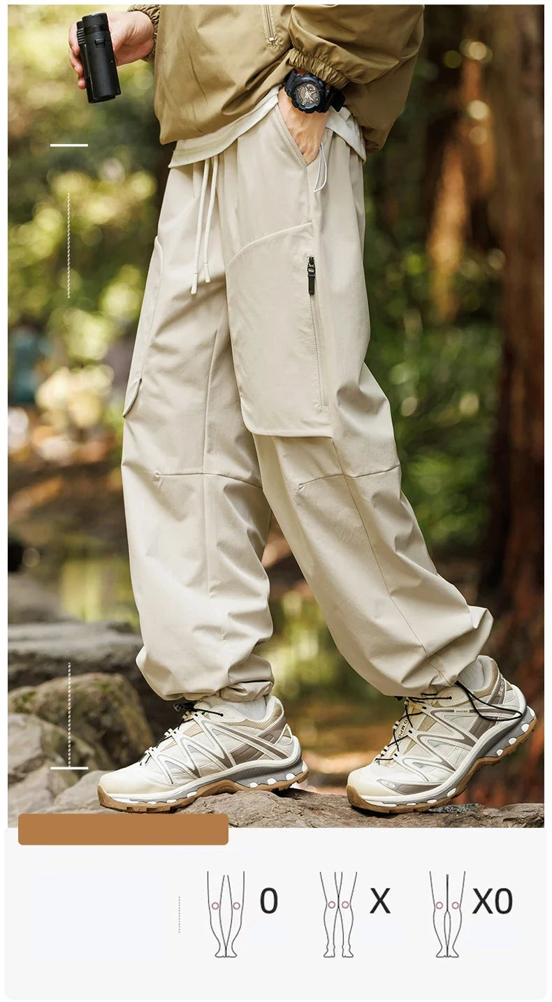 Male Hiking Pants Outdoor Waterproof Windproof Mountaineering Sports Pant Spring Autumn Zippered Pocket Fishing Camping Trousers
