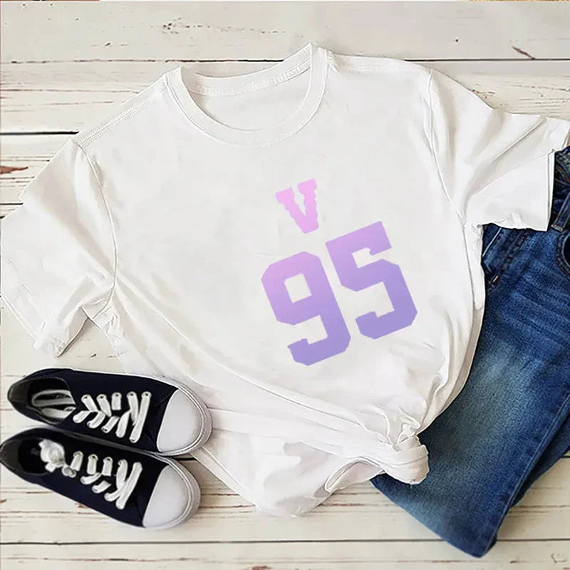 Tops for Women (taehyung) Jungkook Fan T Shirt Women Suga Kpop Harajuku Tshirt Woman Tshirts Aesthetic Clothes