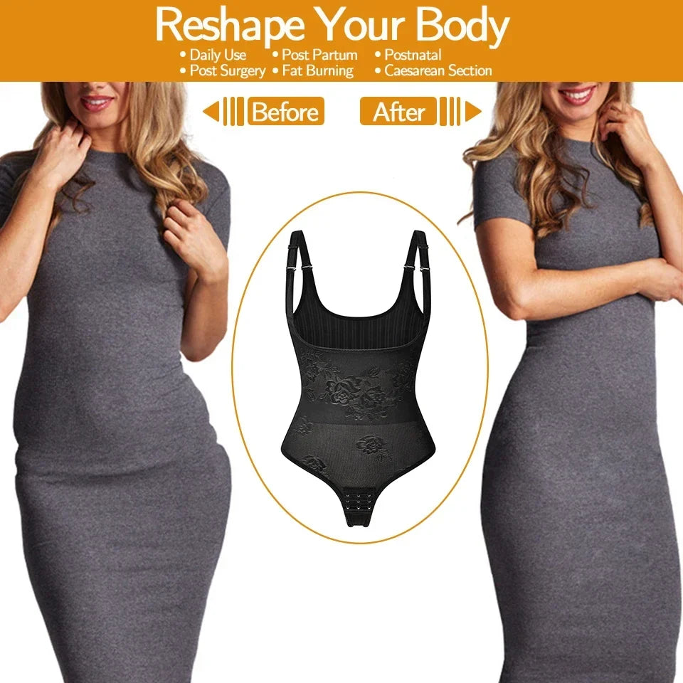 Women Shapewear Bodysuit New Tummy Control Shapewear Waist Trainer Thong Body Shaper Colombian Fajas Slimming Underwear