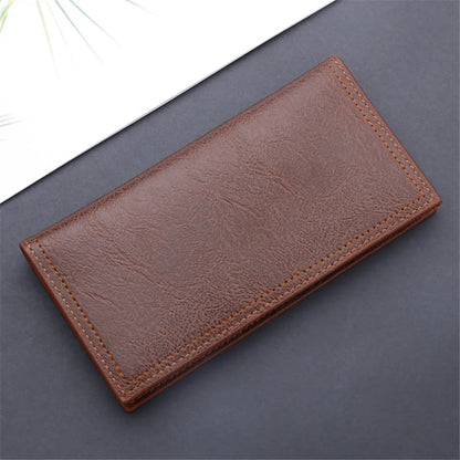 New Men Long Thin Slim Wallets Vintage Pu Leather Male Credit Card Holder Brown Money Purses Solid Simplicity Wallet For Man