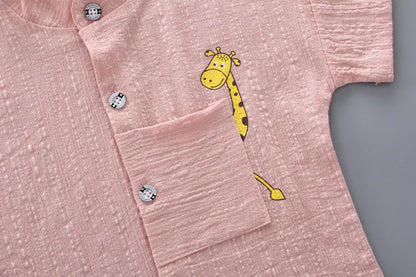0-5Years New Baby Boy Girl Summer Clothes Suits Toddler Cartoon Giraffe Shirt Shorts 2pcs/sets Children Clothing Tracksuits Set